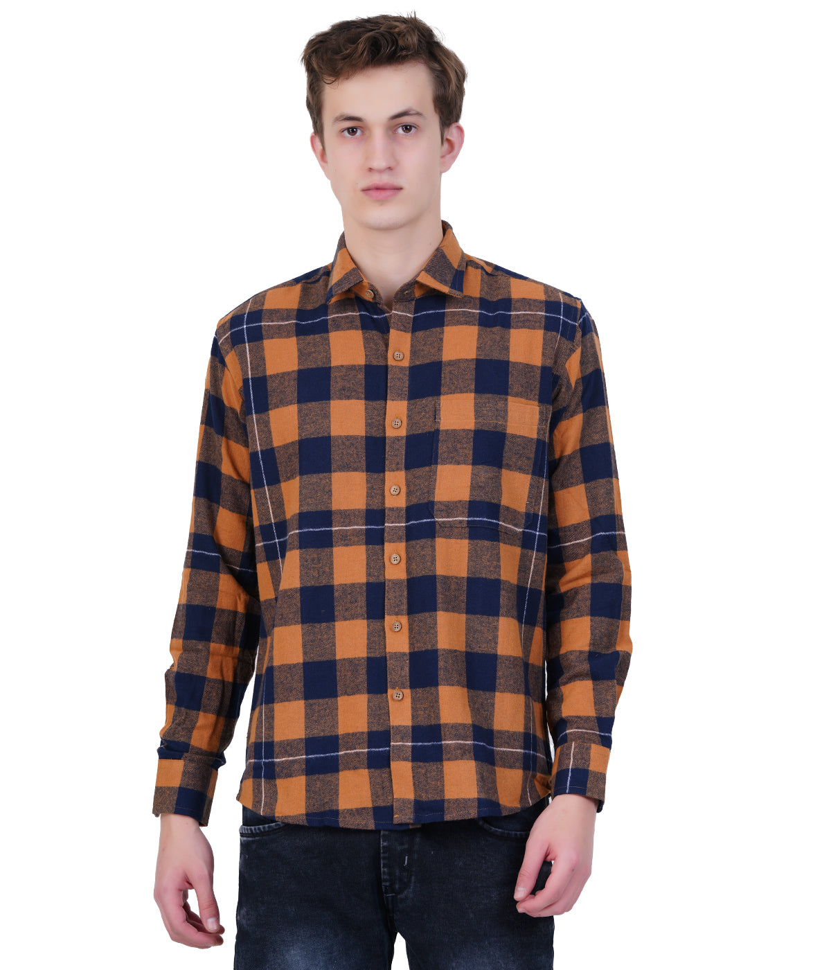 Brown Flannel Long Sleeve Shirt