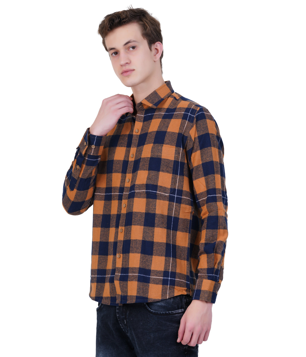 Brown Flannel Long Sleeve Shirt