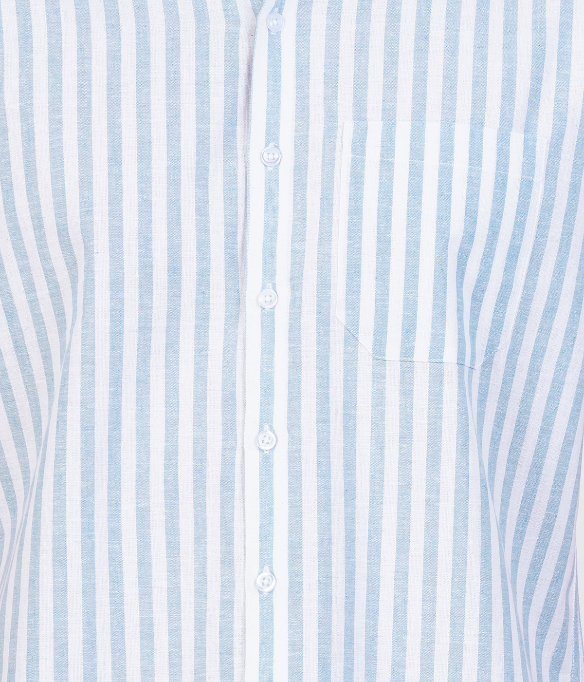 Cotton Linen Blue Stripe Short Sleeve Shirt