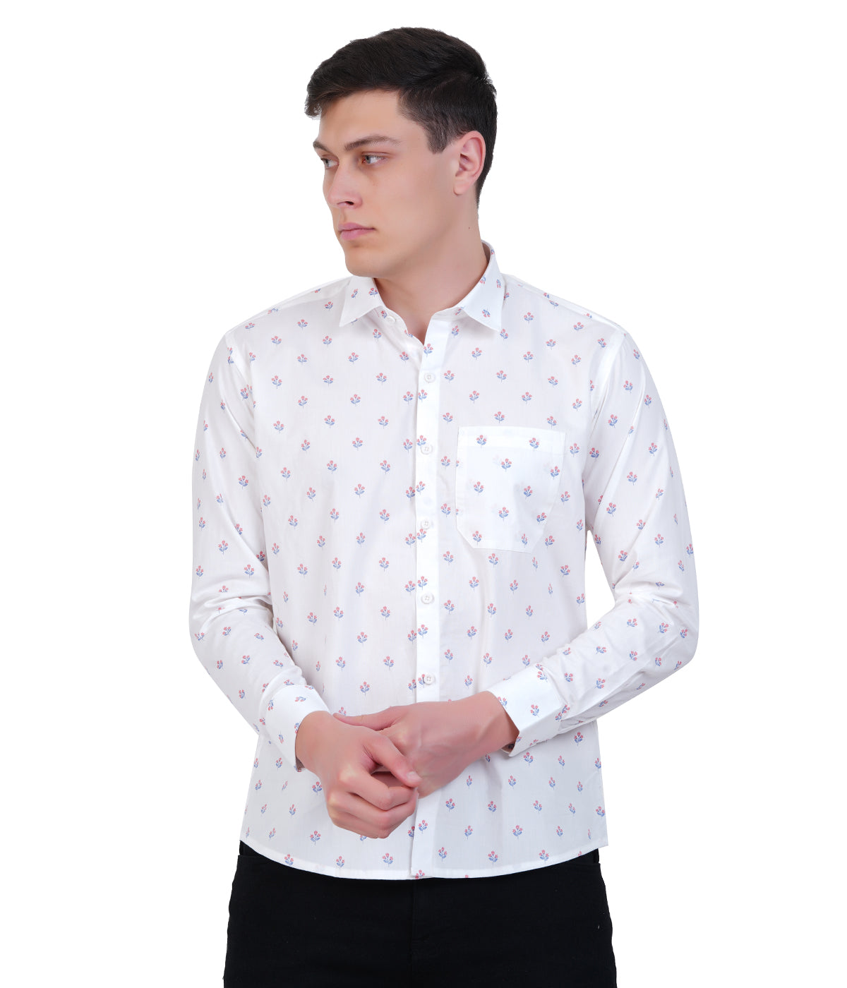 Flower Print Long Sleeve Shirt