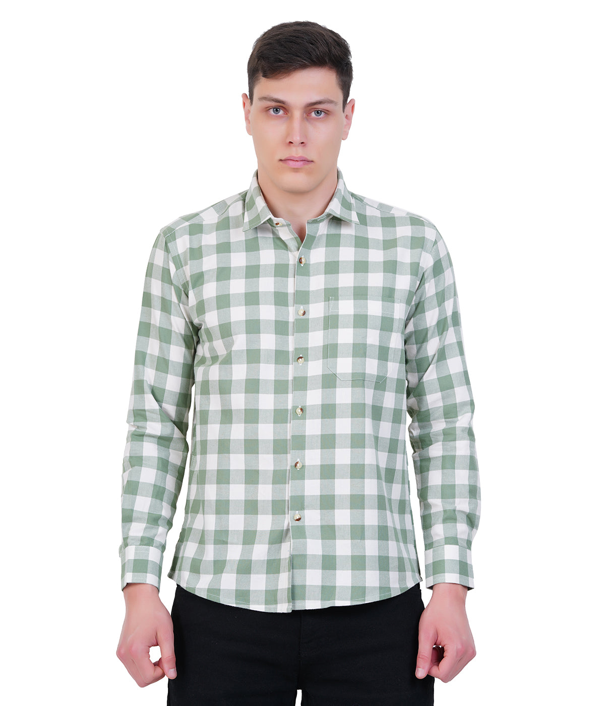 Green Check Long Sleeve Shirt