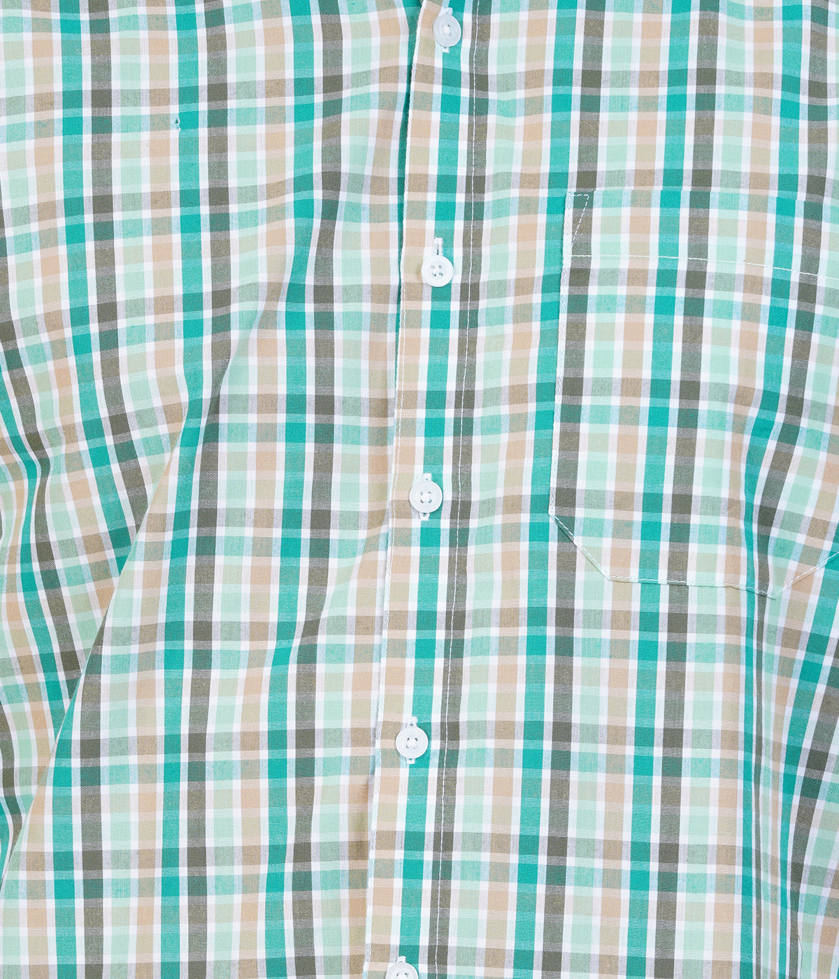 Green Multi Check Long Sleeve Shirt