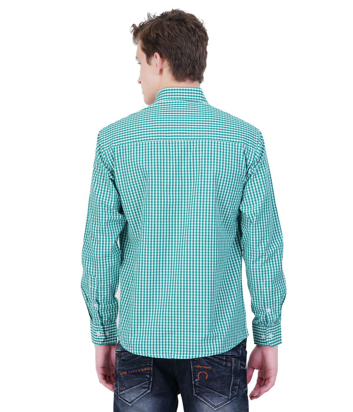 Green Gingham Long Sleeve Shirt