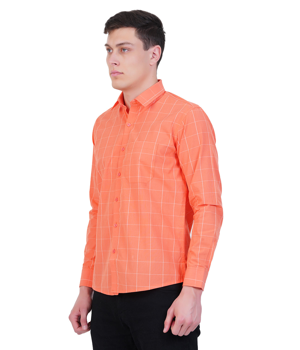 Orange check LS Shirt