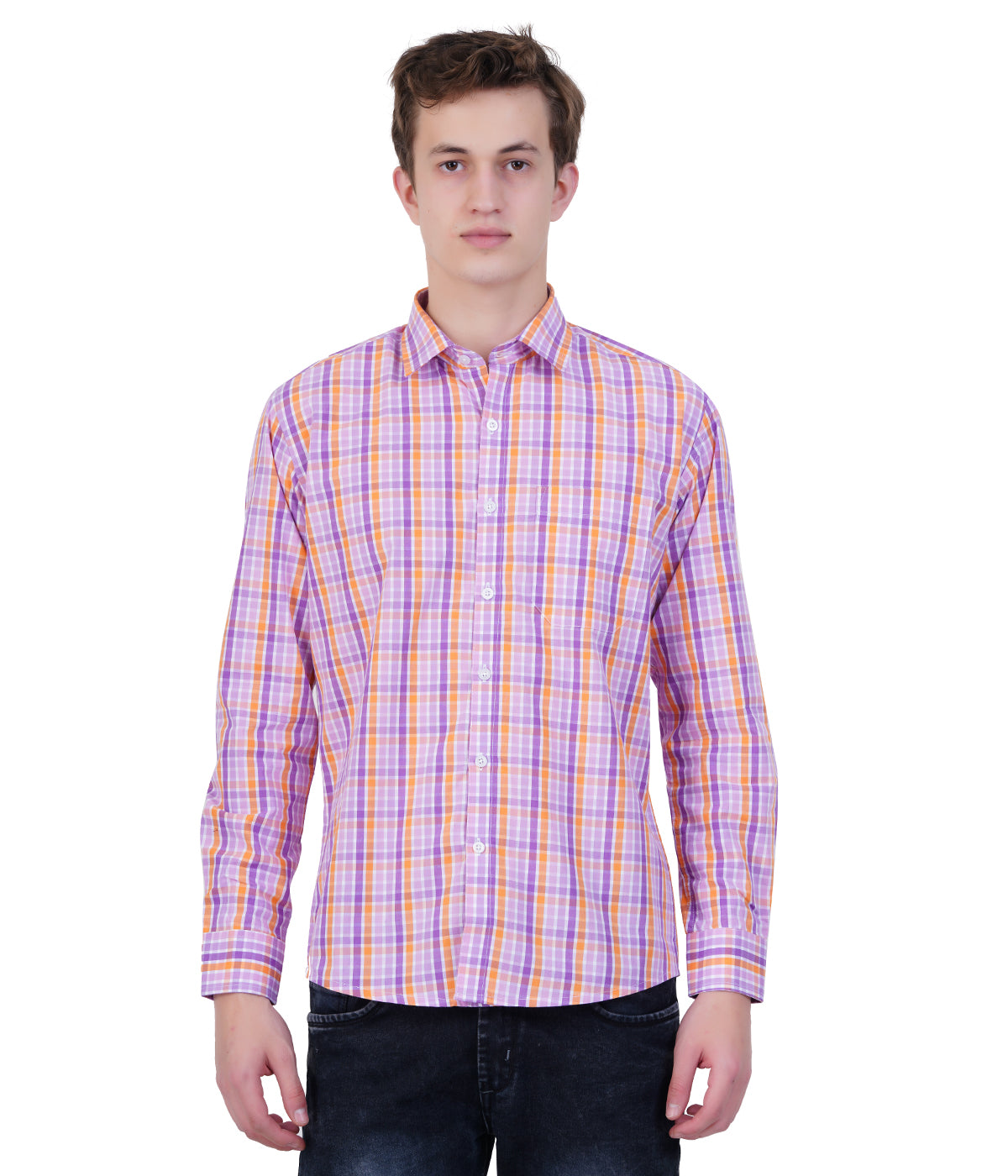 Purple Checked Long Sleeve Shirt