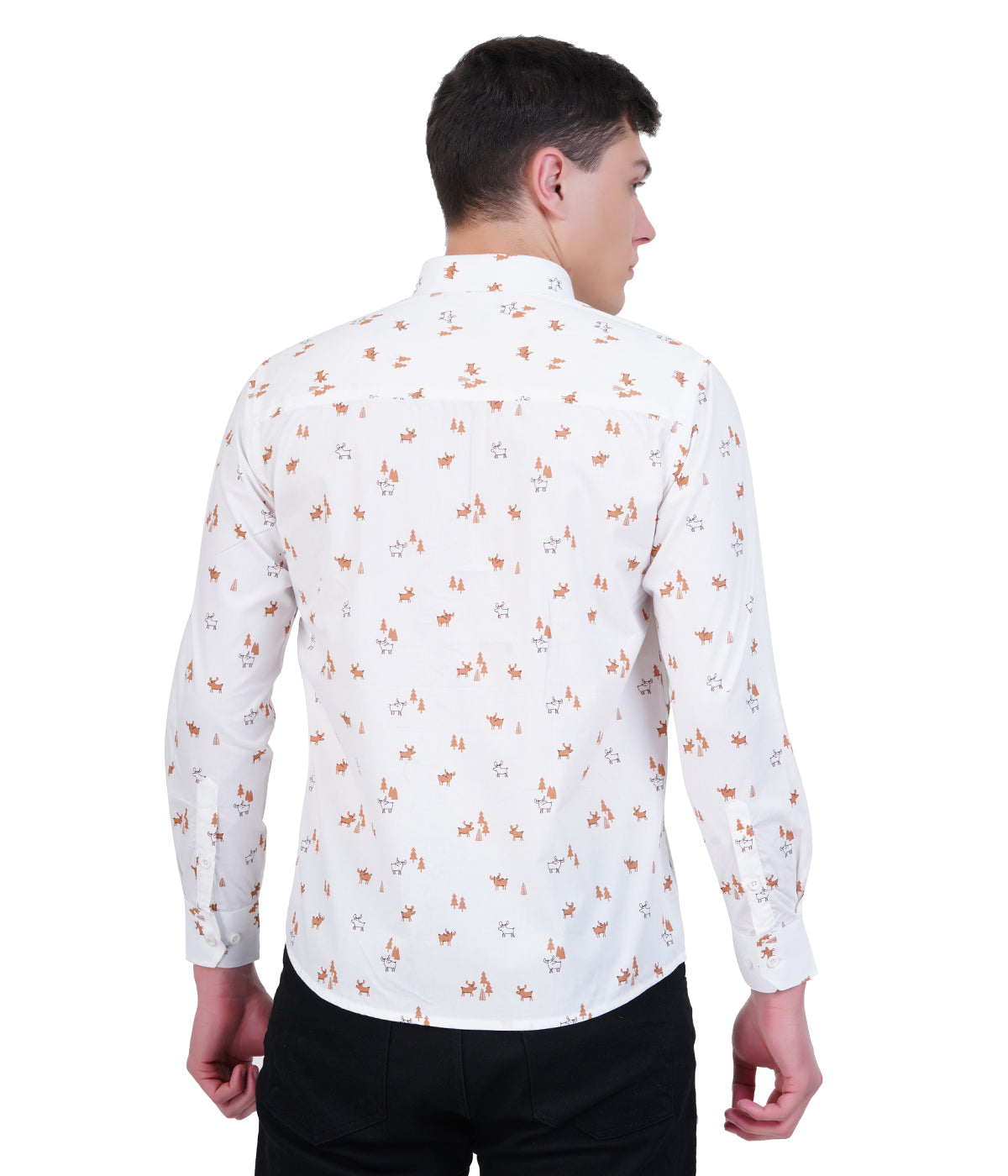 Reindeer Printed Long Sleeve Shirt