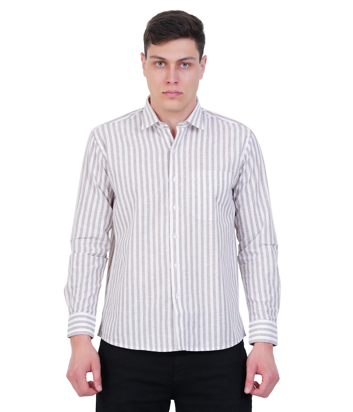 Sand Cotton Linen Long Sleeve Shirt