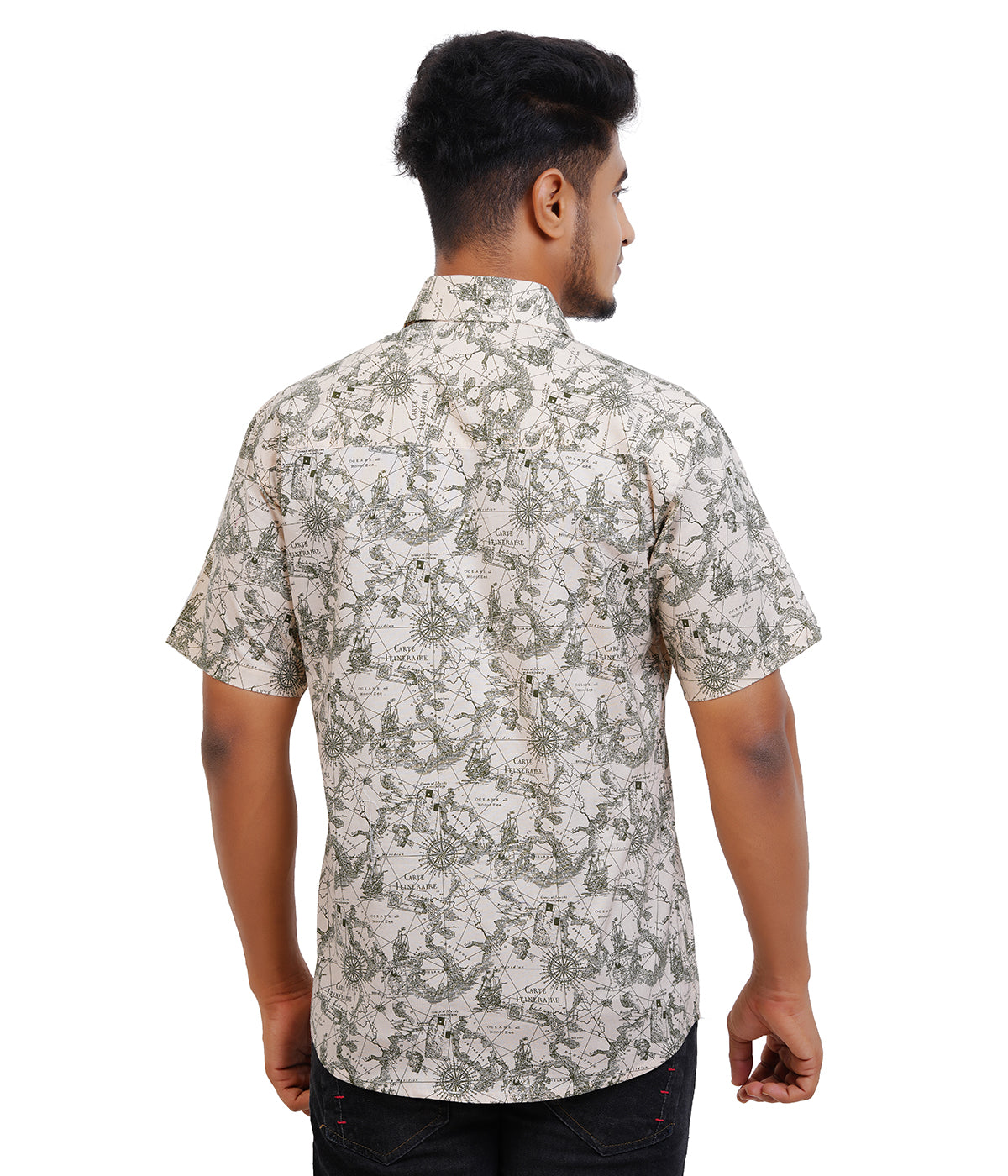 100% Cotton Sepia Treasure-Trail Printed Shirt