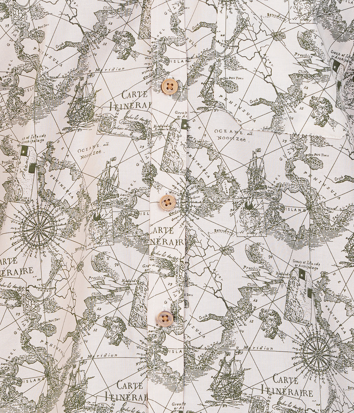 100% Cotton Sepia Treasure-Trail Printed Shirt