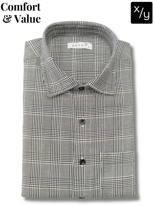 XATAY Black&White Checked Cotton Shirt