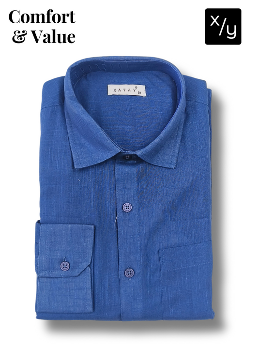 XATAY Blue Linen Cotton Shirt