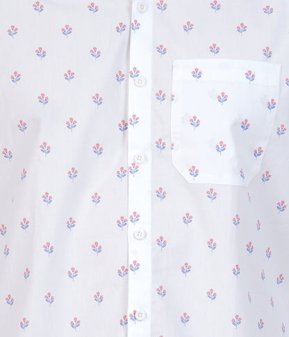 Flower Print Long Sleeve Shirt