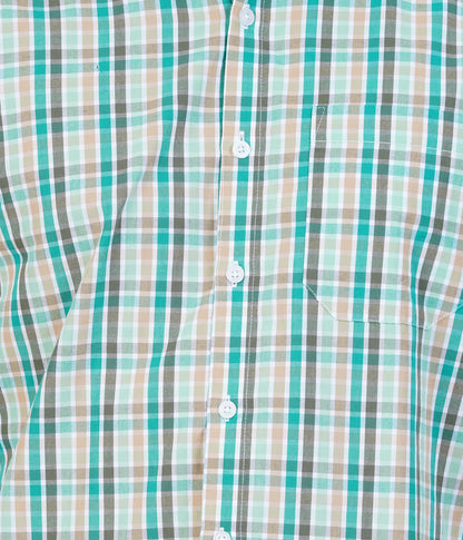 Green Multi Check Long Sleeve Shirt