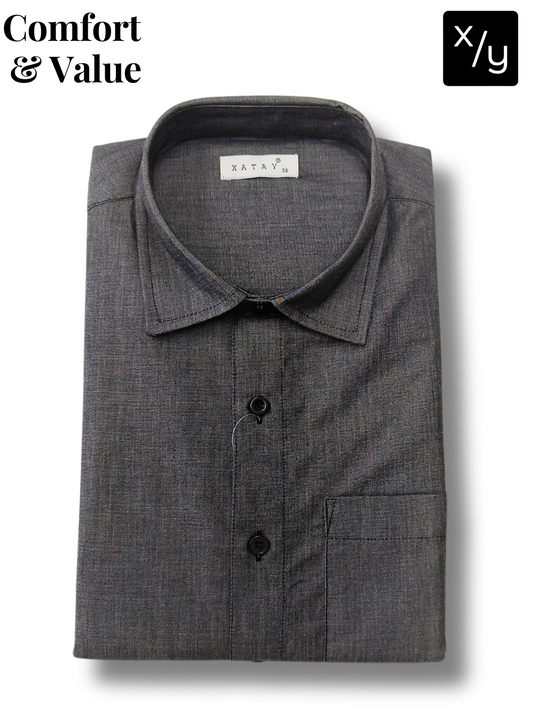 XATAY Grey Cotton Full Sleeve Shirt