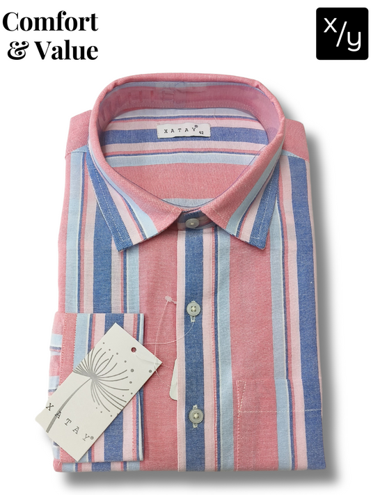 XATAY Multicolored Strip Cotton Shirt