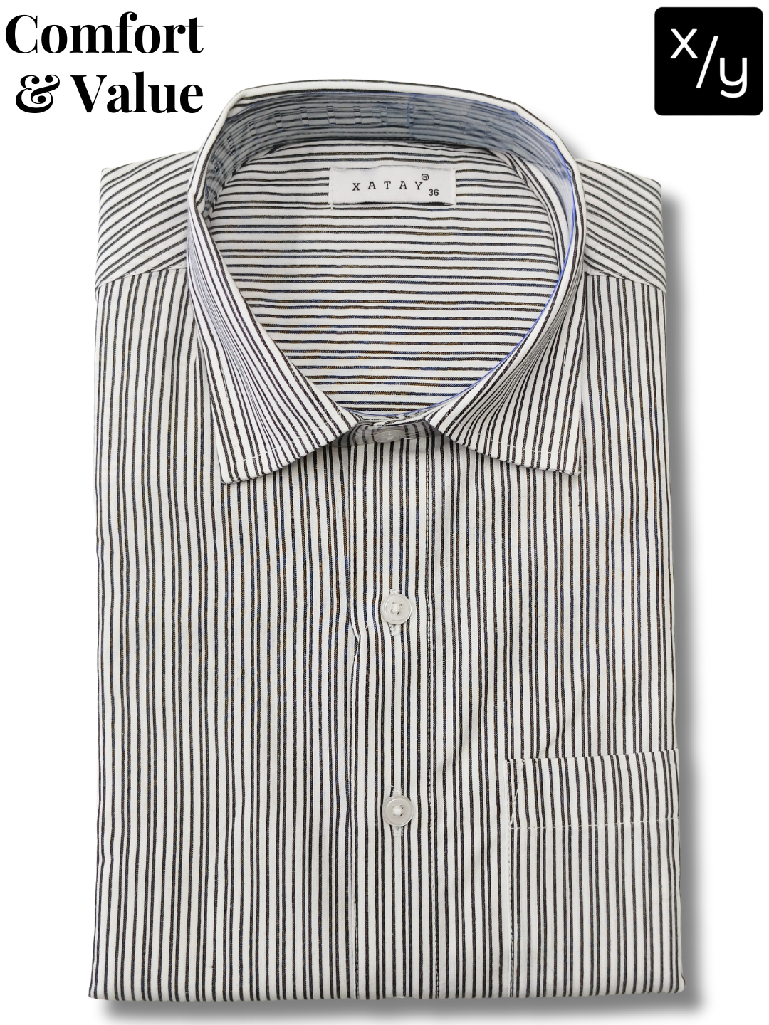 XATAY White&Black Strip Cotton Shirt