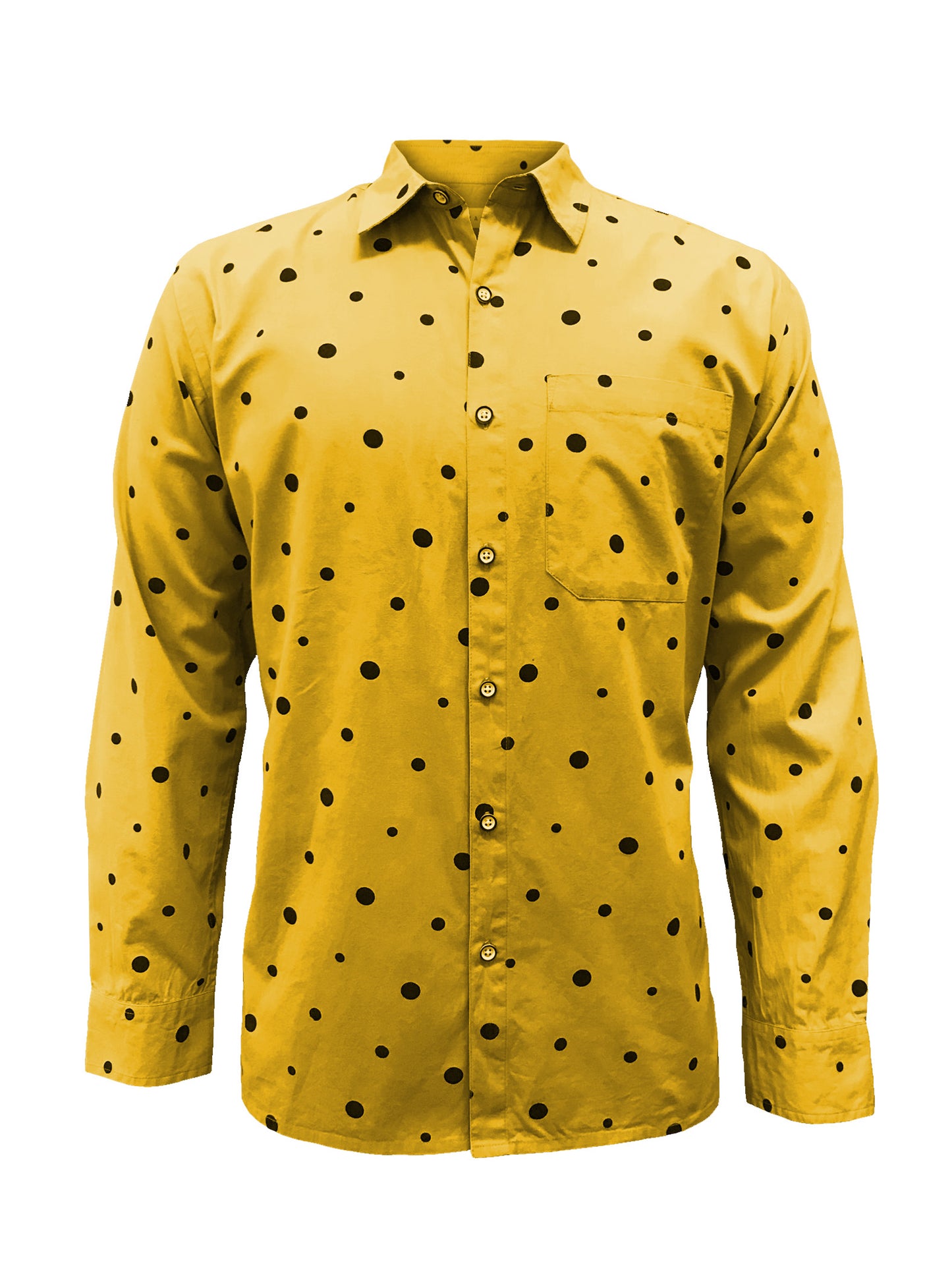 XATAY Polka Dot Golden Rod  Full Sleeve Shirt